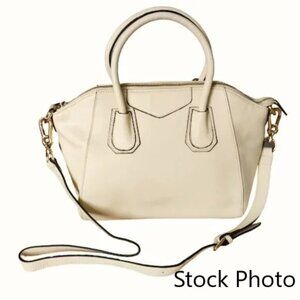 Cuore & Pelle Mirella Ivory Leather Crossbody Satchel with storage bag